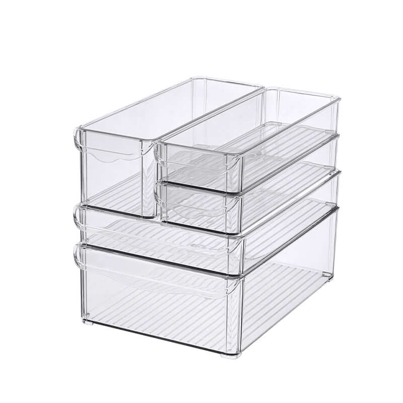 Clear Stackable Tub With Lip – Large ideal for kitchen and pantry organisation. Perfect for use as storage organisers or drawer organisers.