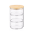 Stackable 450ml round bamboo glass jar for kitchen and pantry storage, ideal for home organisation and stylish space-saving solutions.