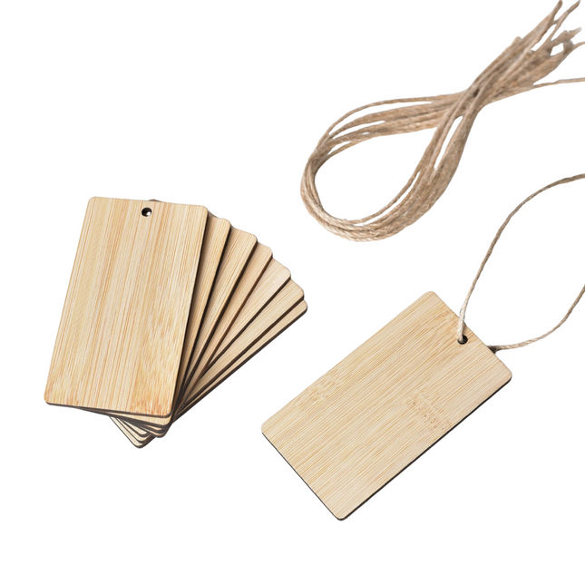 Swing Bamboo Storage Tags – 6 Pack (Without Label) for kitchen and pantry organisation, perfect for drawer and fridge organisers.