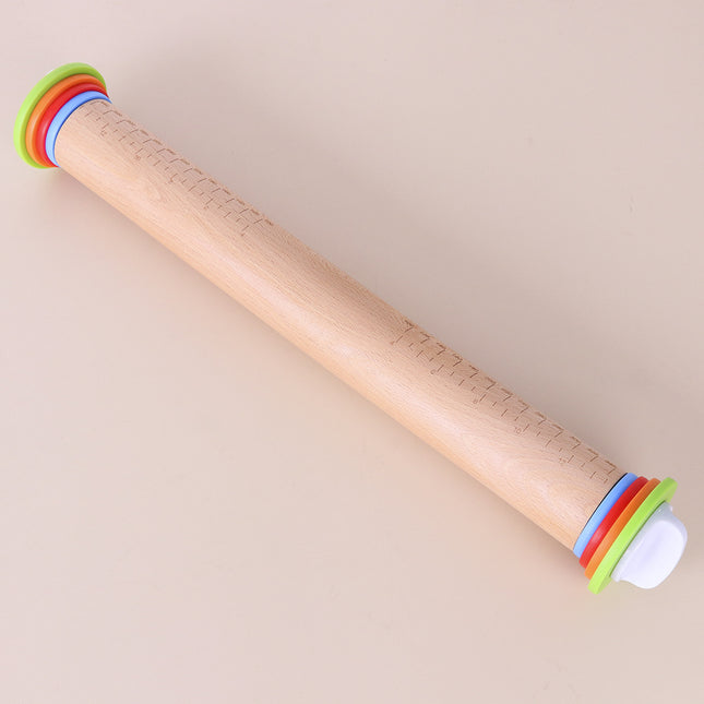 Adjustable Bamboo Rolling Pin for precise pastry baking, ideal for kitchen and pantry organisation with storage organisers.