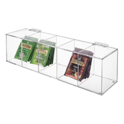 Clear Acrylic Tea Bag Organiser Box – 5 Compartment for pantry organisation, ideal for kitchen use and storage organisers.