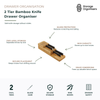 2-tier bamboo knife drawer organiser designed to safely store up to nine kitchen knives while protecting blades from scratches and dulling. Compact in-drawer knife storage solution features dual-level slots for separating knives by size, keeping countertops clutter-free and improving kitchen organisation. Durable bamboo construction provides secure knife placement, space-saving storage and easy access to cooking essentials.