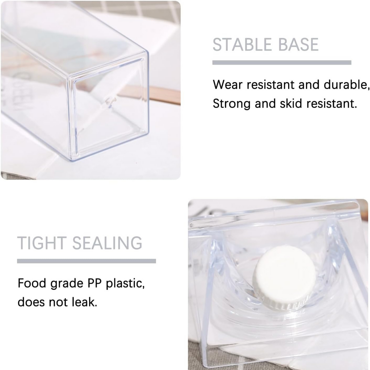 Clear Drink Container – 2 Liter with stable base and tight sealing for pantry storage