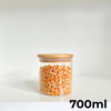 Round Glass Bamboo Storage Jar Set - 5 Pack