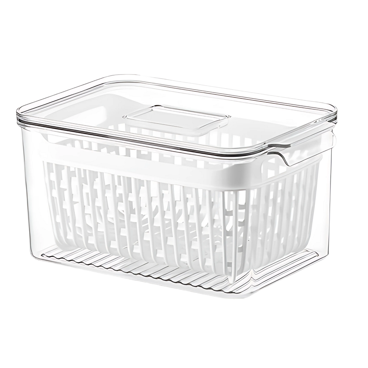 Fridge Storage Container with Single Basket for efficient fridge organisation, perfect for storing fresh produce or pantry items.