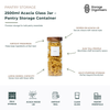 Large 2500ml glass pantry storage jar with airtight screw-on acacia wood lid, designed for bulk food storage and pantry organisation. Tall clear glass container provides easy visibility of contents and is ideal for storing pasta, rice, flour, cereal, grains, snacks, coffee, and dry food essentials while helping maintain freshness and maximise pantry shelf space.