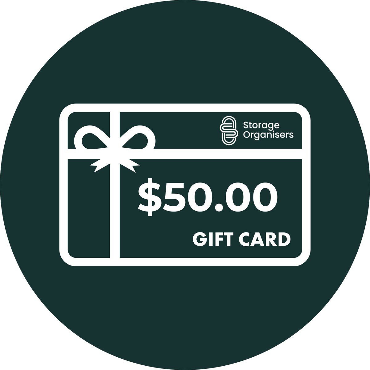 Storage Organisers Gift Card for stylish kitchen and pantry organisation solutions, ideal for drawer and under sink storage.
