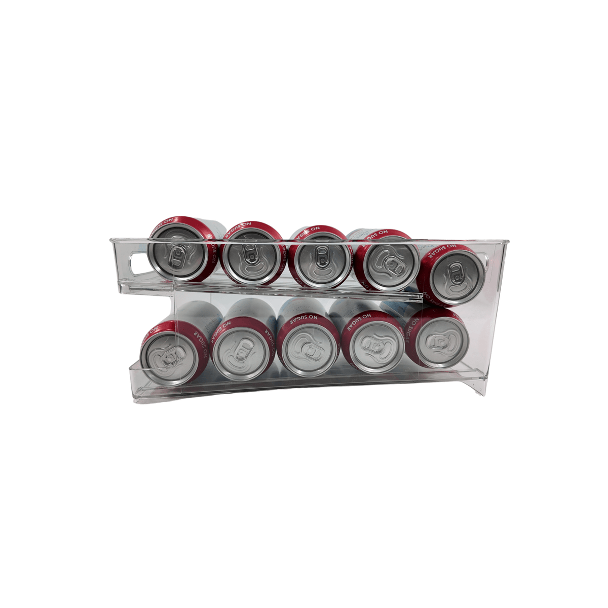 Spin & Store Drink Can Organiser for effortless beverage storage in kitchen or pantry, enhancing fridge organisation and accessibility.