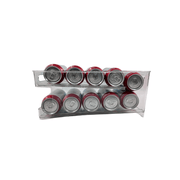 Spin & Store Drink Can Organiser for effortless beverage storage in kitchen or pantry, enhancing fridge organisation and accessibility.