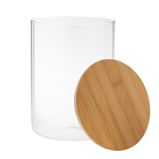 Large Glass Storage Jar with Bamboo Lid 3.2L - Kitchen Pantry Container for efficient pantry organisation