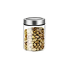 Glass storage jar with stainless lid, 550ml capacity, perfect for kitchen and pantry organisation and stylish home storage solutions.