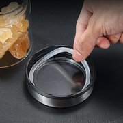 Glass Storage Jar – 400ml with Clear Stainless Lid, perfect for pantry organisation, showing airtight seal for kitchen use.