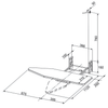 Diagram of a Robinhood builtin ironing board with measurements for home organisation, space-saving laundry solutions.