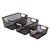Black Mesh Basket with Wooden Handles