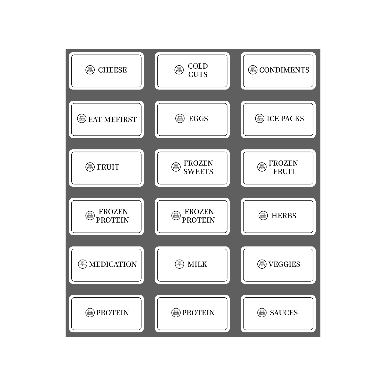 Fridge Storage Organisers - 36 Sticker Pack