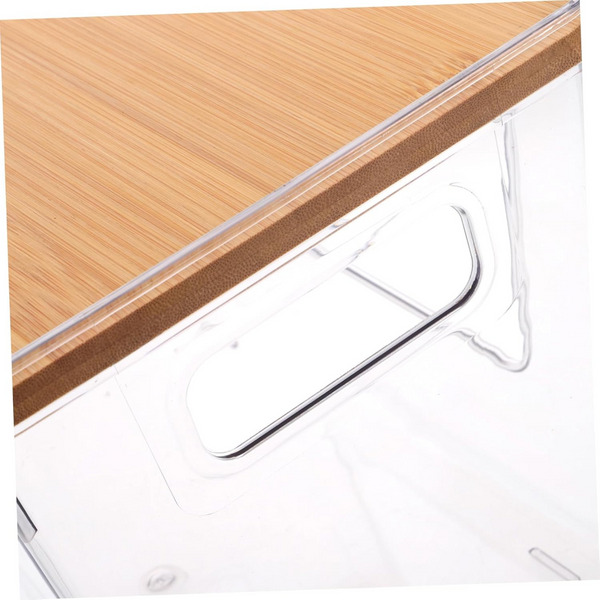 Clear Storage Container with Bamboo Lid – 29cm