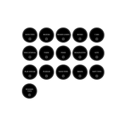 Toy Room Organisational Stickers – 36 Pack Round Labels for easy toy storage in kids’ playroom or nursery.