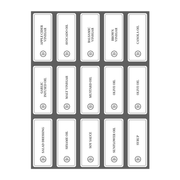 Oil Sticker Set – 28 Labels for Pantry Bottles displayed for kitchen organisation and storage.