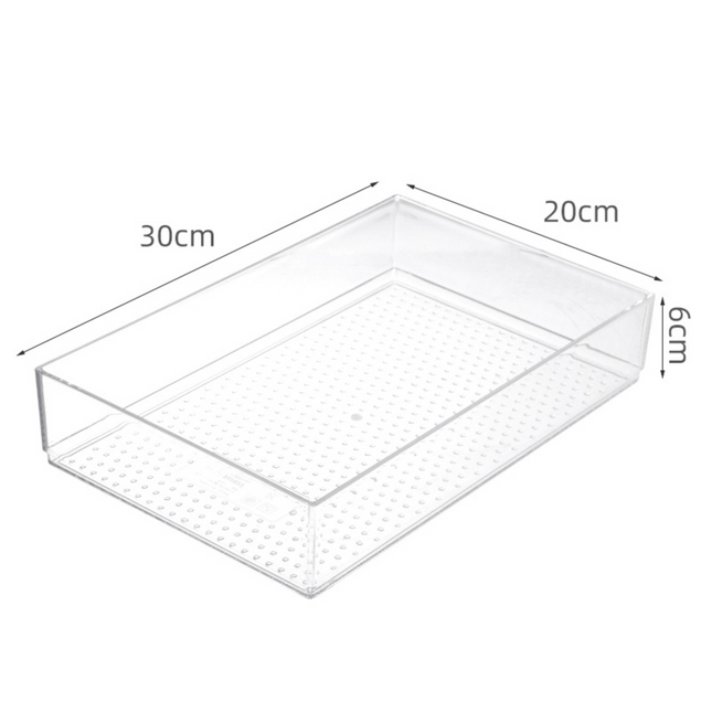 XL Clear Drawer Organiser for kitchen drawers, ideal for pantry organisation or under sink storage, featuring clear storage design.