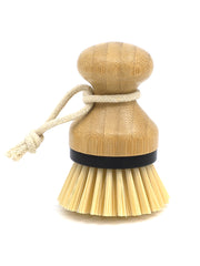 Bamboo Palm Dish Brush Scrubber ideal for kitchen organisation and sustainable cleaning. Compact design for effective under-sink storage.