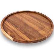 Acacia Wood Round Serving Tray ideal for kitchen organisation, perfect for presenting snacks and drinks as stylish storage organisers.