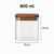 Square Acacia Lid Glass Jars – 5 Sizes