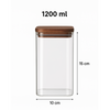 Square Acacia Lid Glass Jars – 5 Sizes