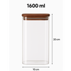 Square Acacia Lid Glass Jars – 5 Sizes