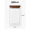 Square Acacia Lid Glass Jars – 5 Sizes