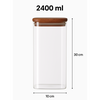 Square Acacia Lid Glass Jars – 5 Sizes
