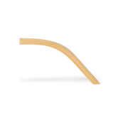 Bamboo Monitor Stand for Ergonomic Workspace Organisation showing a sleek curve, offering natural kitchen and pantry organisation solutions.
