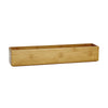 A long rectangular bamboo planter box with a natural light wood grain finish, shown on a plain white background.