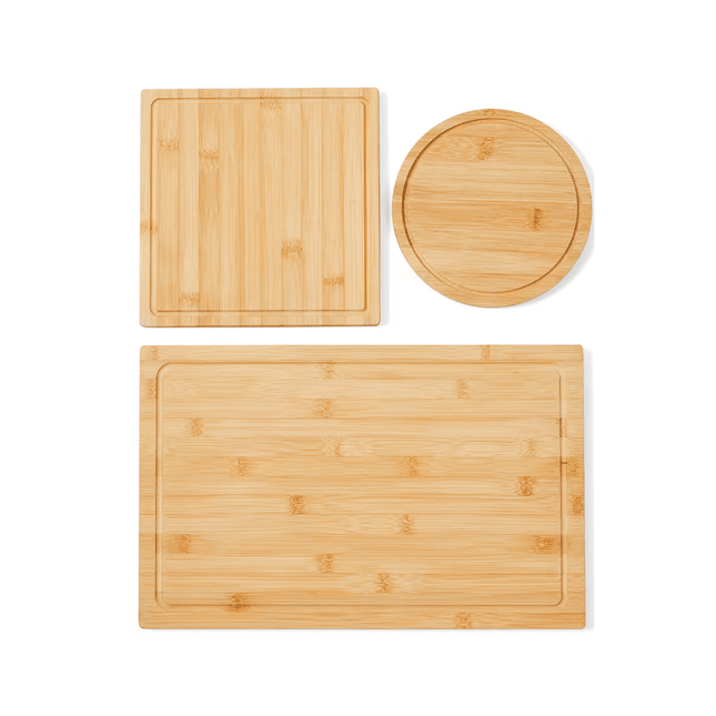 Set of 3 Bamboo Cutting Boards – Versatile and Durable Kitchen Essentials ideal for kitchen organisation and efficient meal prep.