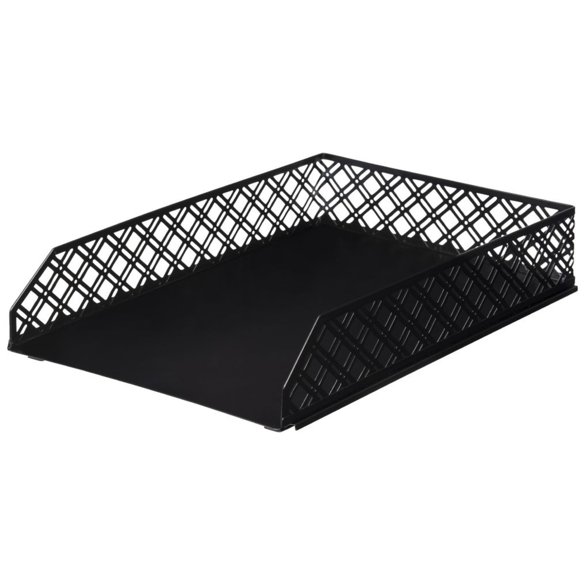 Black Metal Document Tray for Desk Organisation ideal for home office use, enhancing paper storage and desk organisation efficiently.