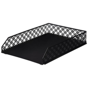 Black Metal Document Tray for Desk Organisation ideal for home office use, enhancing paper storage and desk organisation efficiently.