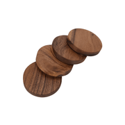 Set of 4 Acacia Wood Coasters – Protect Your Surfaces in Style, ideal for kitchen organisation and under sink storage.