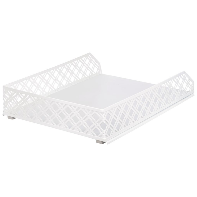 White Metal Document Tray for kitchen organisation, ideal storage organisers for pantry or drawer use, enhancing home and office order.