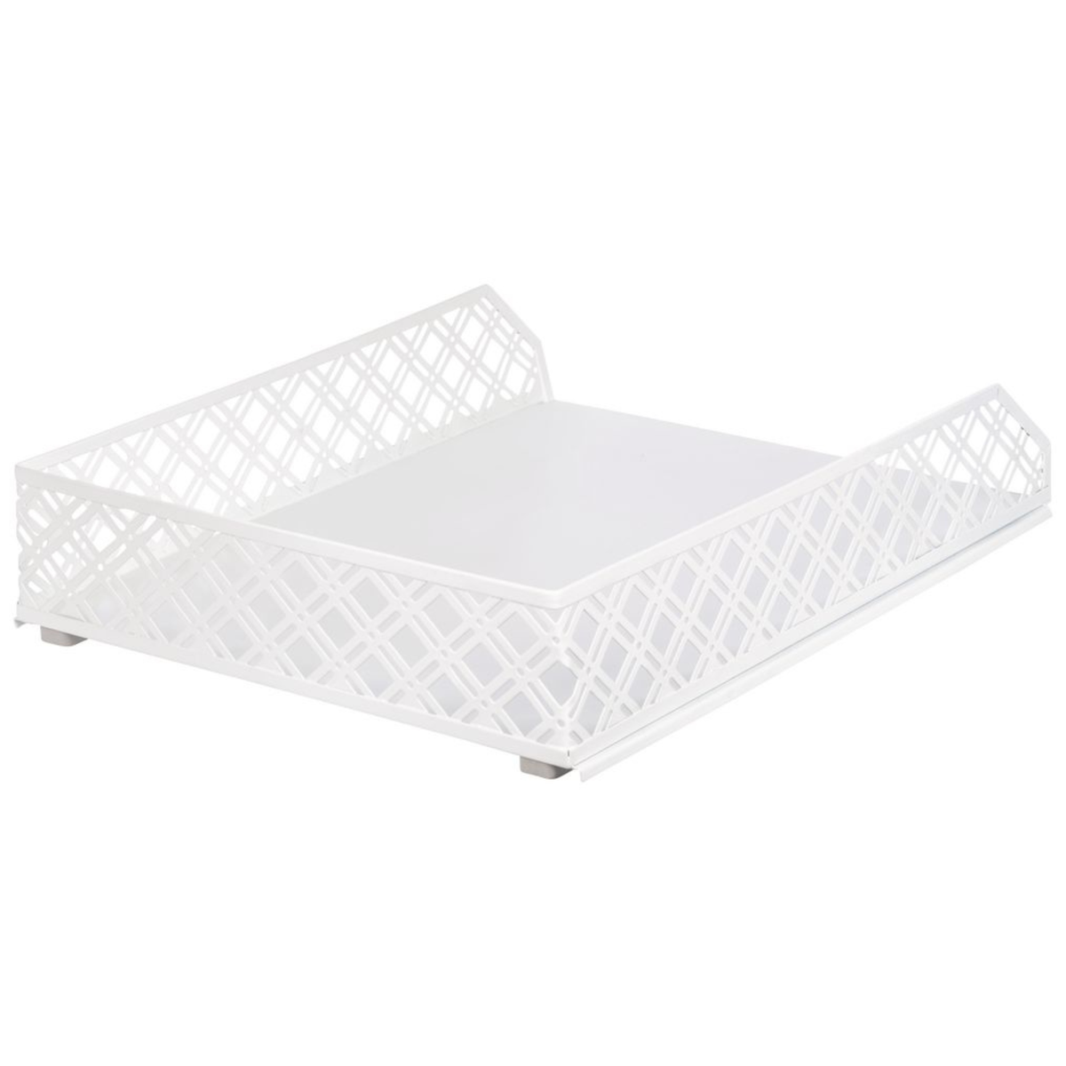 White Metal Document Tray for kitchen organisation, ideal storage organisers for pantry or drawer use, enhancing home and office order.