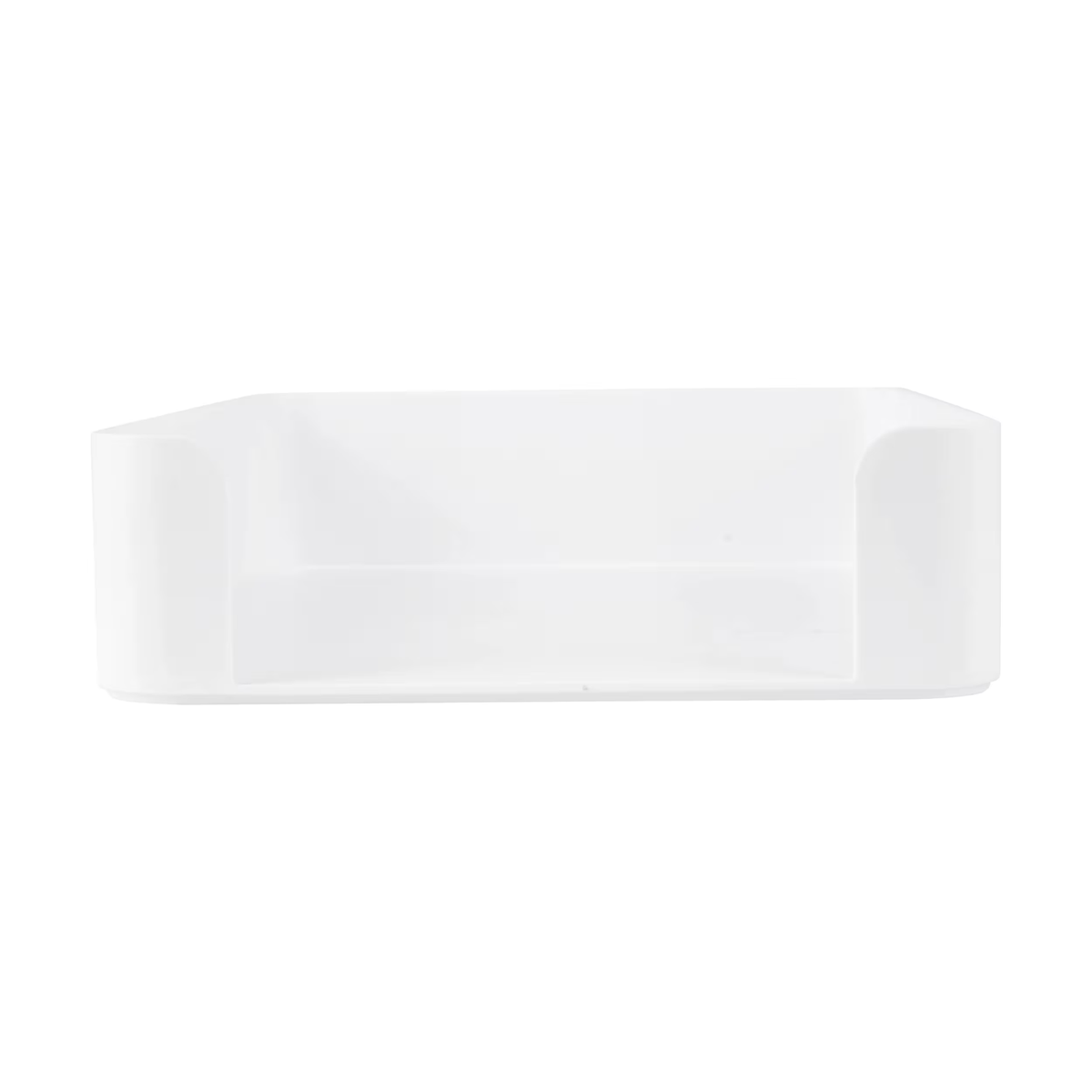 White Plastic Tray for Document & Stationery Organisation, ideal for drawer organisers or under sink storage to maximise space.