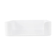 White Plastic Tray for Document & Stationery Organisation, ideal for drawer organisers or under sink storage to maximise space.
