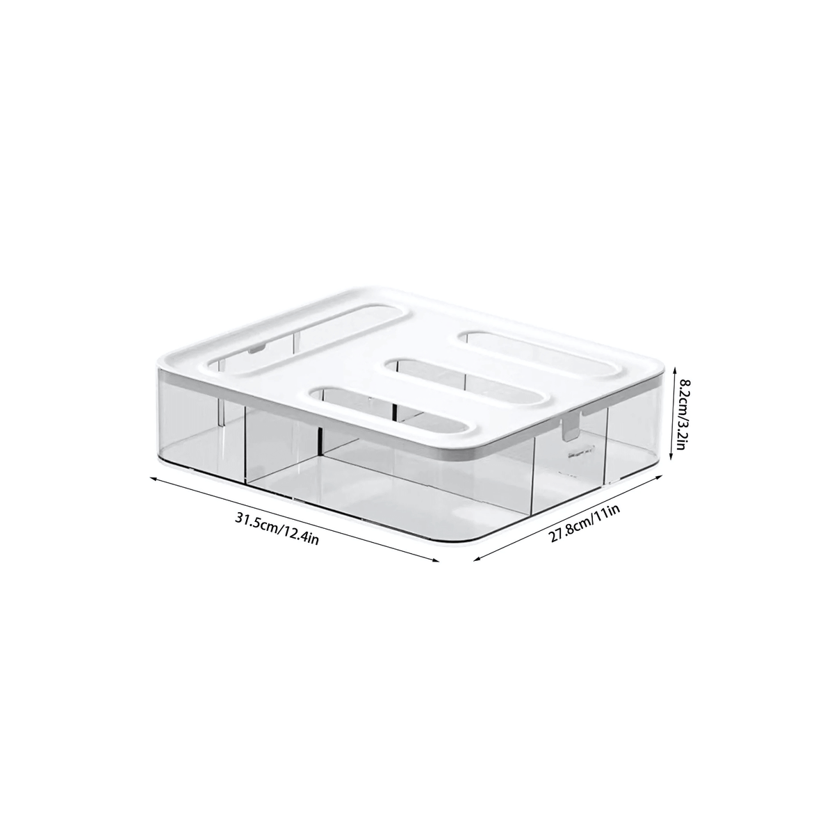 Acrylic Sandwich Bag Organiser – 4 Slot Dispenser for kitchen organisation. Ideal for pantry and drawer storage, enhancing kitchen order.