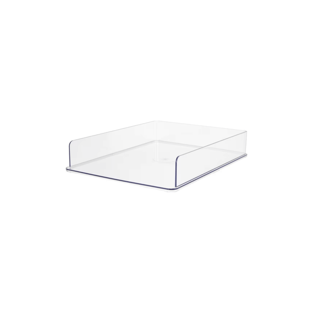 Clear PET Document Tray for Desk Organisation, ideal for storing papers, promoting tidy workspace. Perfect for office desk use.