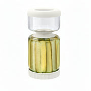 Glass Pickle Jar with Strainer for kitchen organisation, ideal for fridge storage, enhancing pantry organisation with ease.