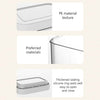 Close-up of airtight container lid, showcasing durable PE material and silicone seal.