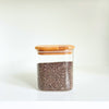Square Bamboo Glass Pantry Storage Containers – 12 Pack