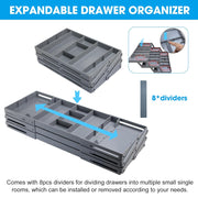 Expandable 3-Tier Drawer Organiser – Adjustable with dividers for efficient kitchen and pantry organisation, enhancing storage.
