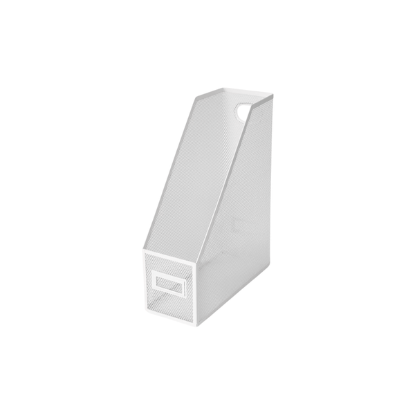 White Metal Magazine File Holder for Organised Storage