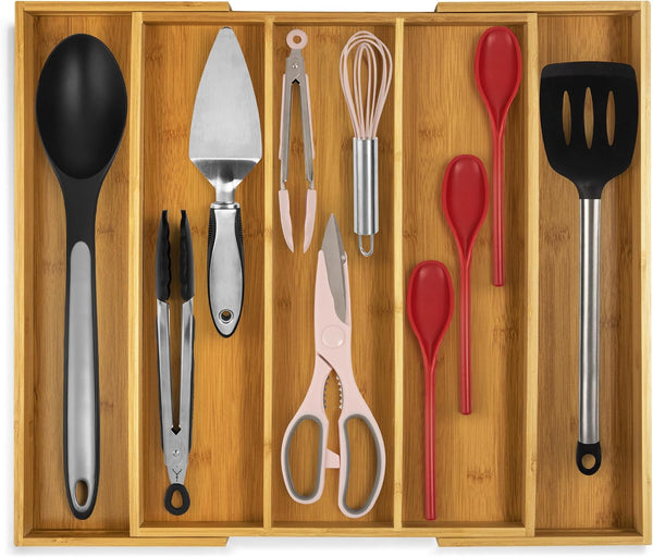 Bamboo Expandable Cutlery Drawer Insert