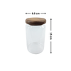Glass jar with acacia lid, 900ml; ideal pantry storage organiser or fridge container.