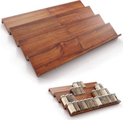 Acacia Drawer Spice Rack 4 Tier - 8 Pack for efficient kitchen organisation; perfect storage organiser for spices in drawers or pantries.